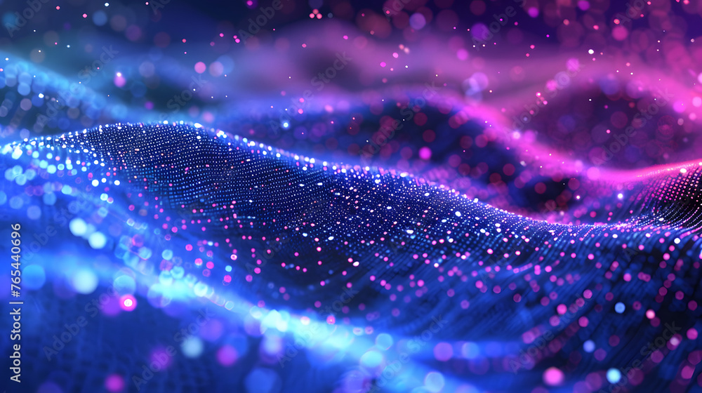 Aufkleber soothing serenity: abstract background with gradient of blues and purples and dotted pattern