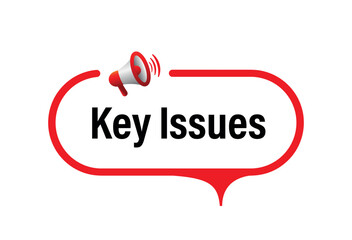 Key Issues sign on white background