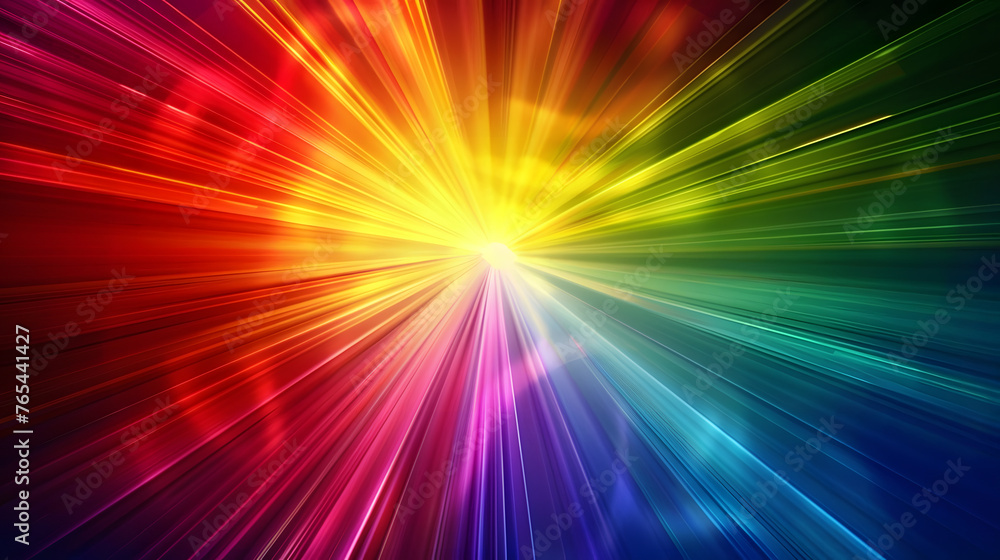 Aufkleber spectral emanation: abstract dark background with colorful rays radiating from the center