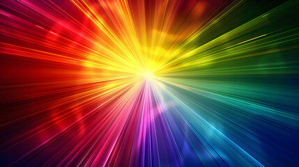 Obraz premium Spectral Emanation: Abstract Dark Background with Colorful Rays Radiating from the Center