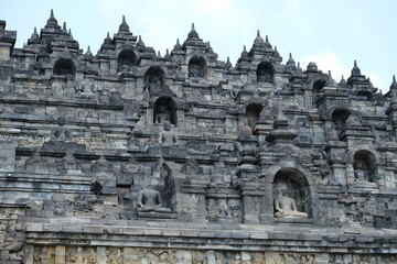Borobudur Temple,  the biggest buddhist temple and UNESCO World Heritage Site, Central Java,...