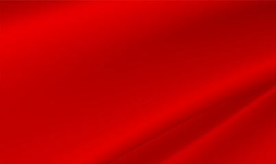 Smooth elegant red silk or satin luxury cloth texture for background with copy space. Red cloth or liquid wave. Soft folds. Curtain. Christmas, New Year, Valentine, anniversary, award, festive. Vector