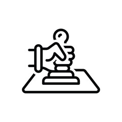 Black line icon for approved