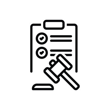 Black line icon for comply