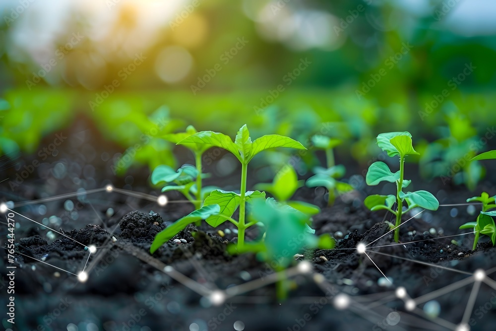 Aufkleber smart agriculture and ai-powered precision farming with sensor monitoring for optimized plant growth