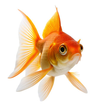 Goldfish isolated on transparent background.