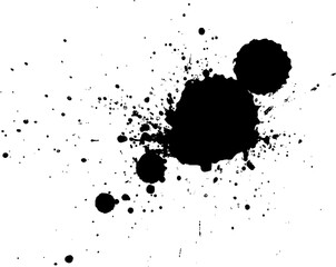black ink splash splatter on white background