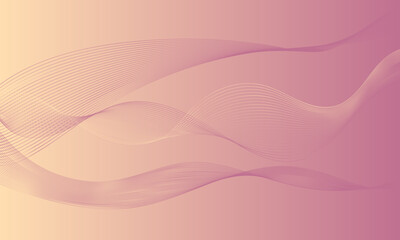gold pink lines wave curves with smooth gradient abstract background