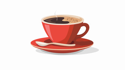 Cup of Fresh Coffee. Vector Illustration. Flat Style