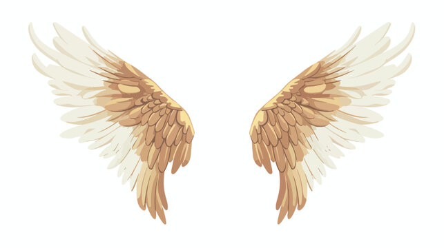 Lokii34 Pair of spread out eagle bird or angel wings Flat vector