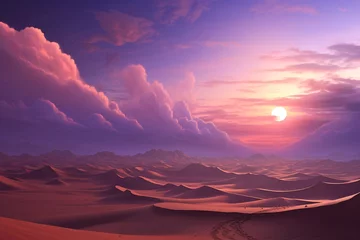 Fotobehang a sunset over a desert © besttops