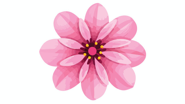 Lokii34 pink flower illustration isolated on white background