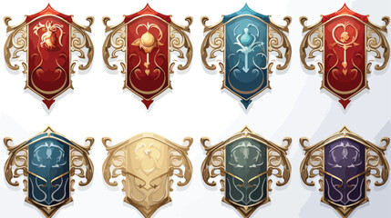 Lokii34 Scrolls and Banners Set Flat vector 