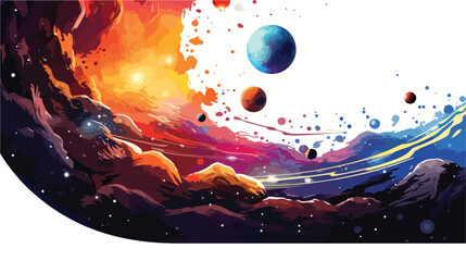 Lokii34 Space digital artwork. Surreal fantasy cosmos. Nebula