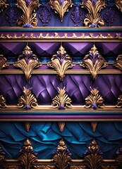 "Sapphire Elegance: 3D Blue and Purple Pattern Splendor"