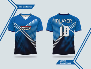 t-shirt sport design template, Soccer jersey mockup for football club. uniform front and back view.
