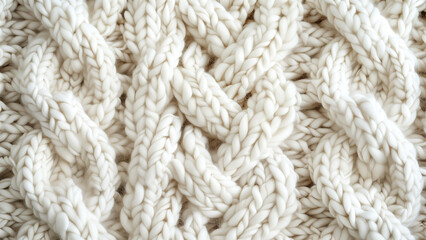 A Close-up of White Knitted Fabric