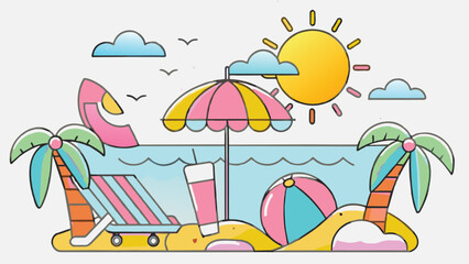 vector art style summer beach background sand en vector 34.eps