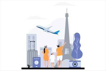Vacation Traveler Flat Design Illustration