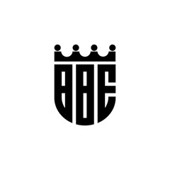 BBE letter logo design with white background in illustrator, cube logo, vector logo, modern alphabet font overlap style. calligraphy designs for logo, Poster, Invitation, etc.