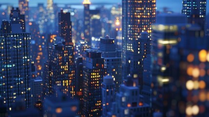 City Lights A Serene Night Skyline Illuminated by Nature and Architecture