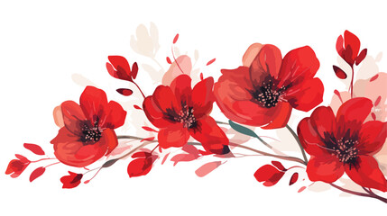Beautiful red flower watercolor hand-painted background