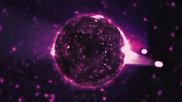 Purple glowing circular lights animation background 