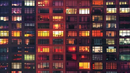 Urban Kaleidoscope Vibrant Windows of City Living Showcase Diversity and Colorful Community