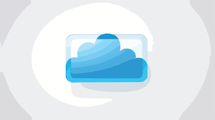 Blue Cloud icon isolated on grey background. Glass s