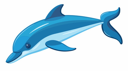 Blue Dolphin flat vector icon which can easily 
