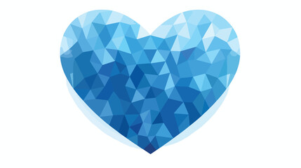 Blue heart isolated on white background.