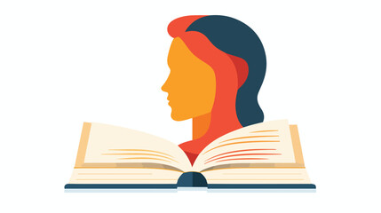 Book - vector icon with human profile picture flat vector