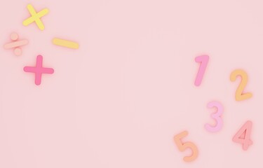 3D背景素材_数字_ピンク