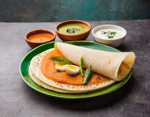 dosa, also called dosai, dosey, or dosha, is a thin pancake in south indian cuisine