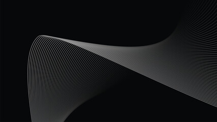 Black oblique curved lines background vector image