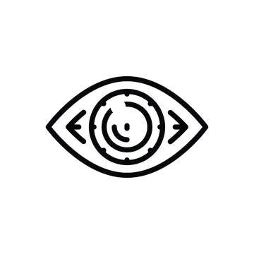 Black line icon for vision