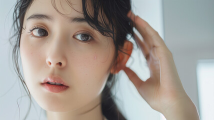 Fototapeta premium 肌荒れに悩む女性