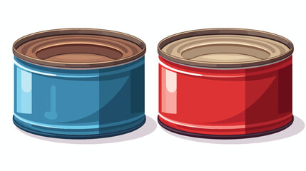 Canned food for dogs food tin can. Pet meal. Vector