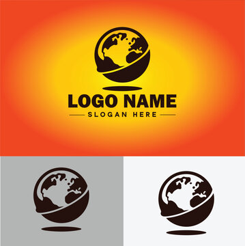 globe icon logo earth planet vector art graphics for business brand icon globe logo template