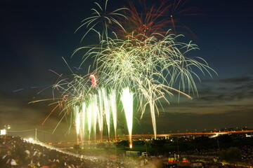 Naklejka premium Japan tokyo sumida river fireworks festival 