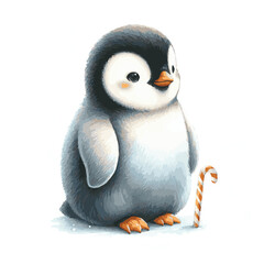 Penguin Artwork illustration, Watercolor Penguin, Waddling Penguin watercolor

