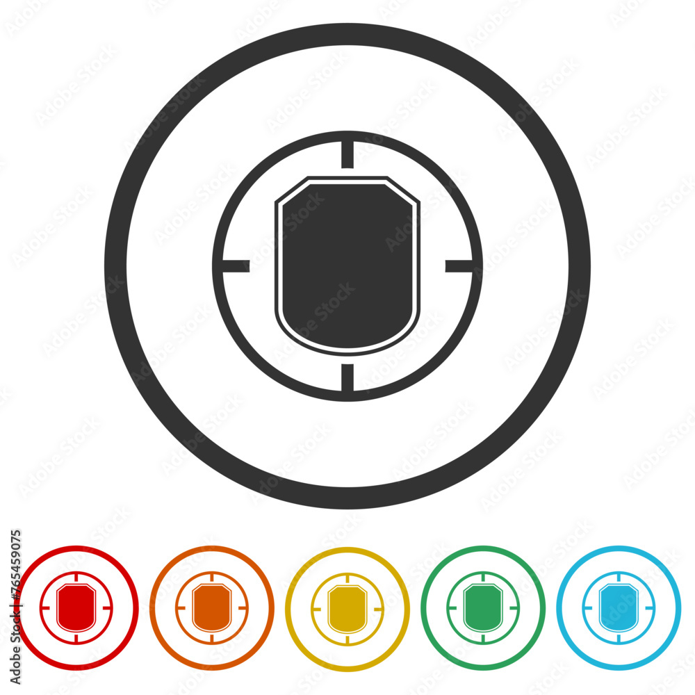 Poster security breach icon. set icons in color circle buttons