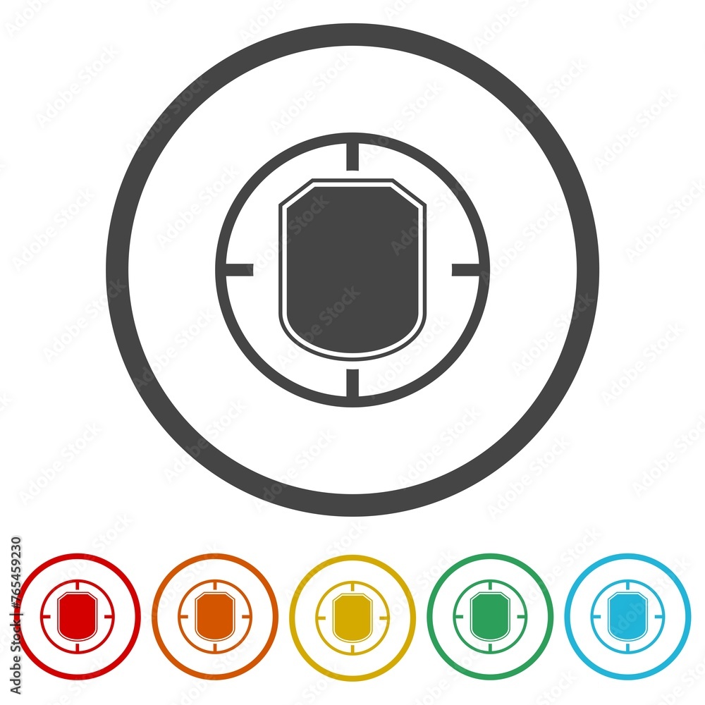 Poster security breach icon. set icons in color circle buttons
