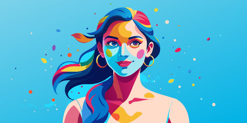 Obraz na płótnie Canvas Unleash the Colors! Holi Festival colorful Vector art 