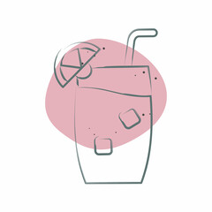 Icon Tom Collins. related to Cocktails,Drink symbol. Color Spot Style. simple design editable. simple illustration