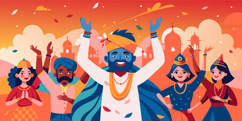 Unleash the Colors! Holi Festival colorful Vector art
