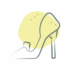 Icon High Heel. related to Fashion symbol. Color Spot Style. simple design editable. simple illustration