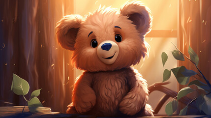 teddy bear on the window  high definition(hd) photographic creative image
