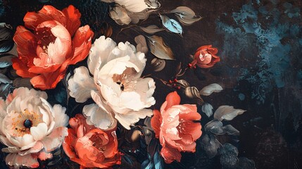 Macro shot of blooms against a black backdrop.