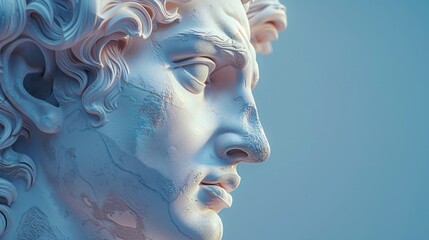Sleek Greek God Apollo Sculpture in Digital 3D. - obrazy, fototapety, plakaty